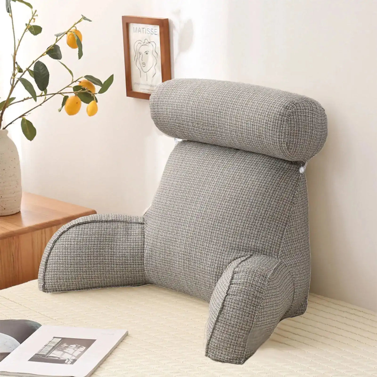 Coussin de Lecture Gris – vue 1