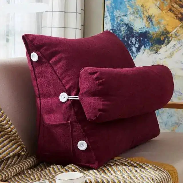 Coussin Triangulaire de Lecture Rouge – vue 1