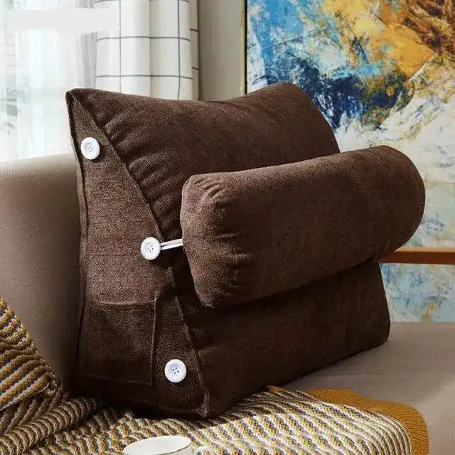 Coussin Triangulaire de Lecture Marron – vue 1