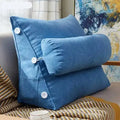 Coussin Triangulaire de Lecture Bleu – vue 1