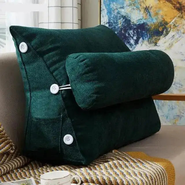 Coussin Triangulaire de Lecture Vert – vue 1