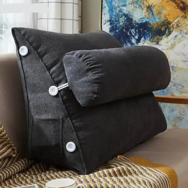 Coussin Triangulaire de Lecture Noir – vue 1