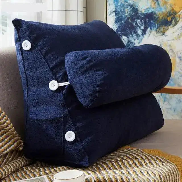 Coussin Triangulaire de Lecture Bleu Marine – vue 1