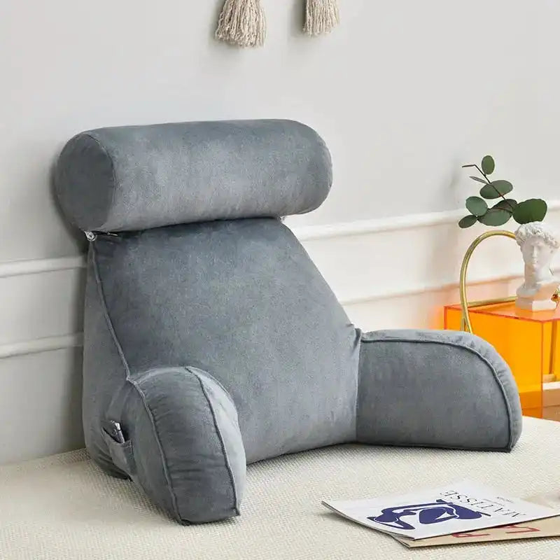 Coussin de Lecture Gris Clair – vue 1