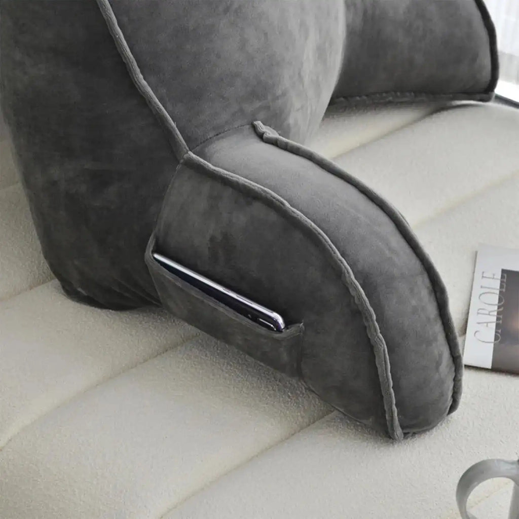 Coussin de Lecture Gris Clair – vue 3