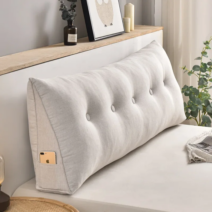 Traversin Triangulaire Large – Coussin Dossier de Lit pour Lire (60 à 200 cm)