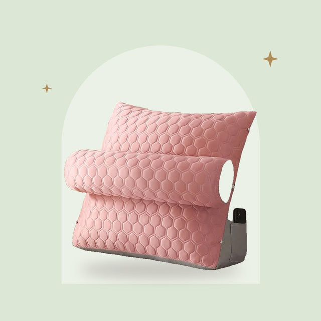 Coussin de Lecture LuxeRest – Triangulaire en Latex 50x60x20 cm